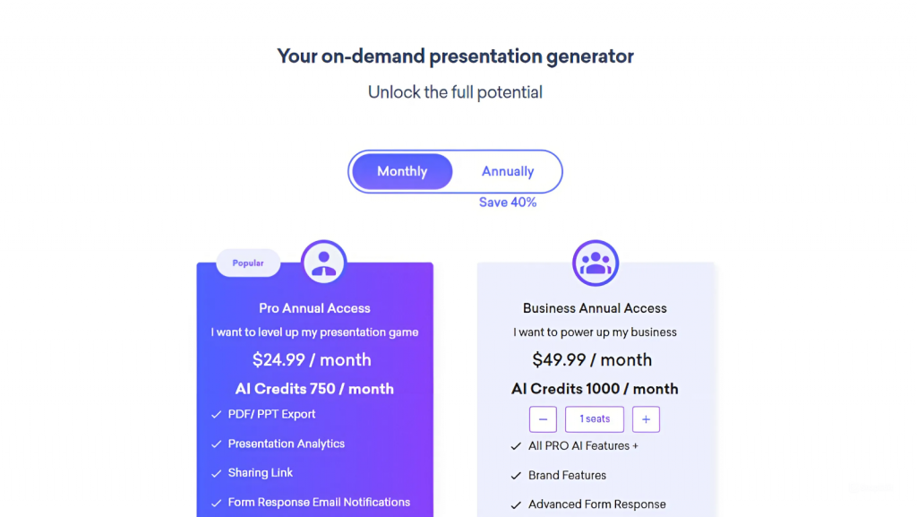 Pricing Plans of Decktopus AI in 2024